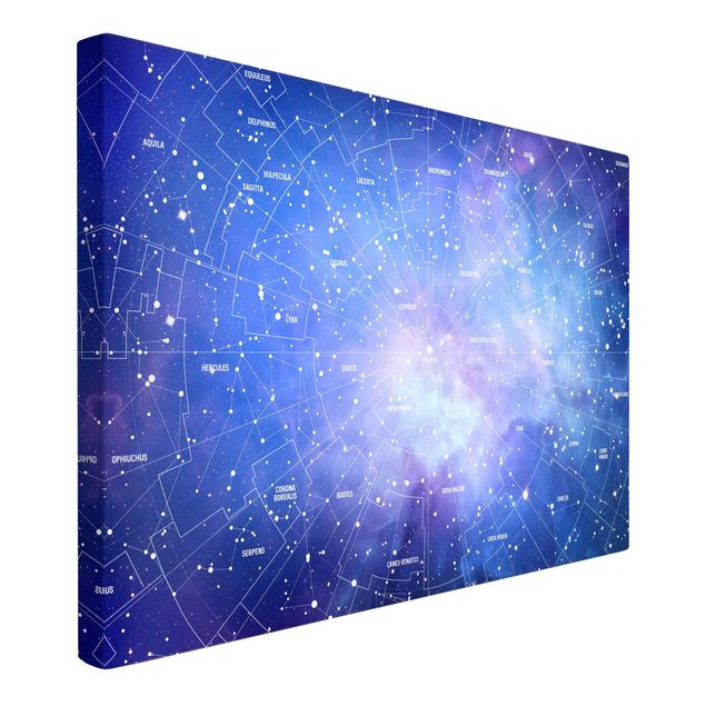 Telas decorativas mapas Stelar Constellation Star Chart