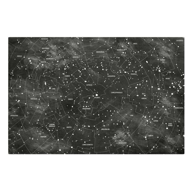 Quadros preto e branco Map Of Constellations Blackboard Look