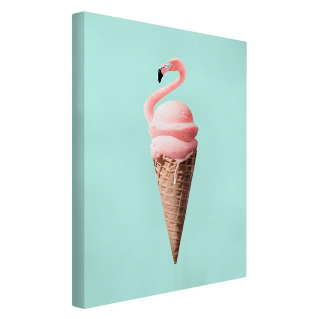 Quadros famosos Ice Cream Cone With Flamingo
