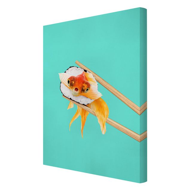 Telas decorativas animais Sushi With Goldfish