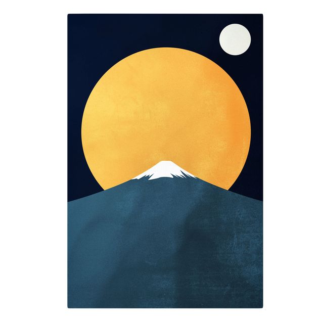 quadro com paisagens Sun, Moon And Mountain