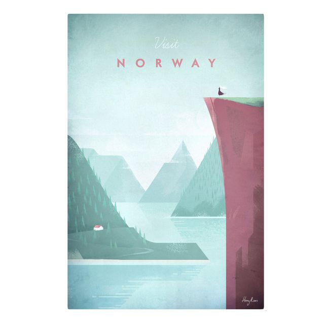 Telas decorativas cidades e paisagens urbanas Travel Poster - Norway