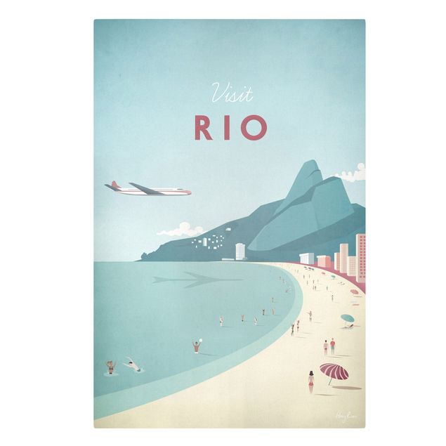 Telas decorativas cidades e paisagens urbanas Travel Poster - Rio De Janeiro