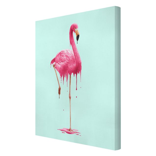 Quadros em turquesa Melting Flamingo