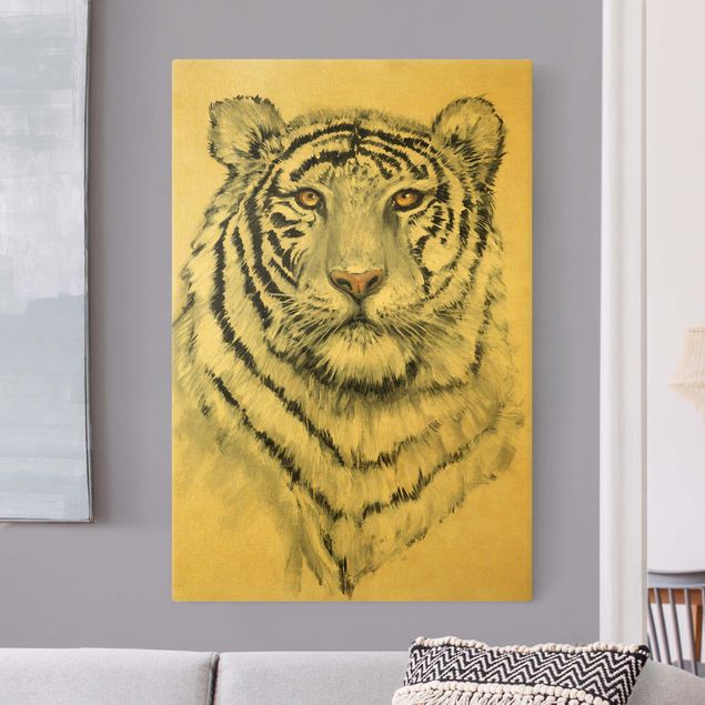 Telas decorativas tigres Portrait White Tiger I