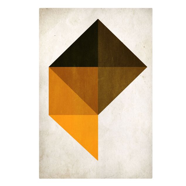 Quadros em laranja Geometrical Trapezoid