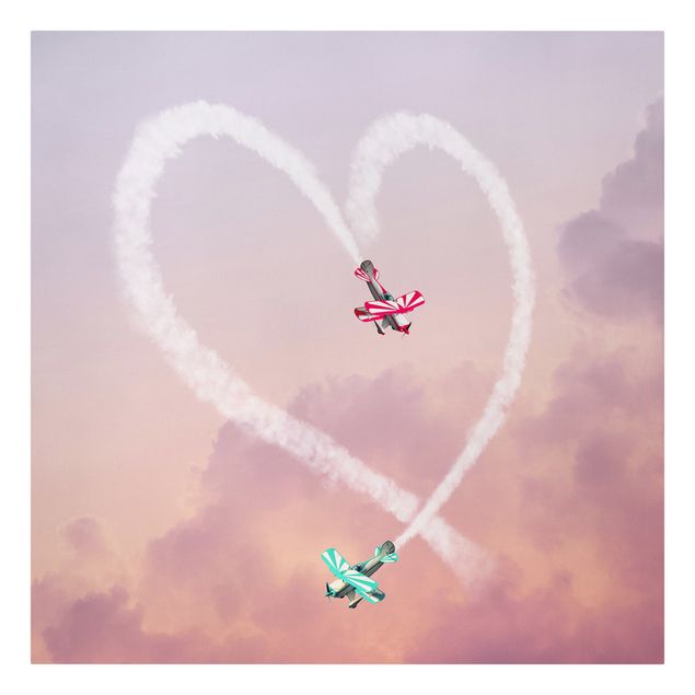 Quadros rosas Heart With Airplanes