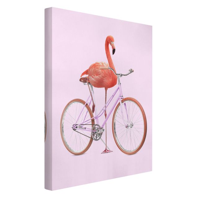 Quadros famosos Flamingo With Bicycle