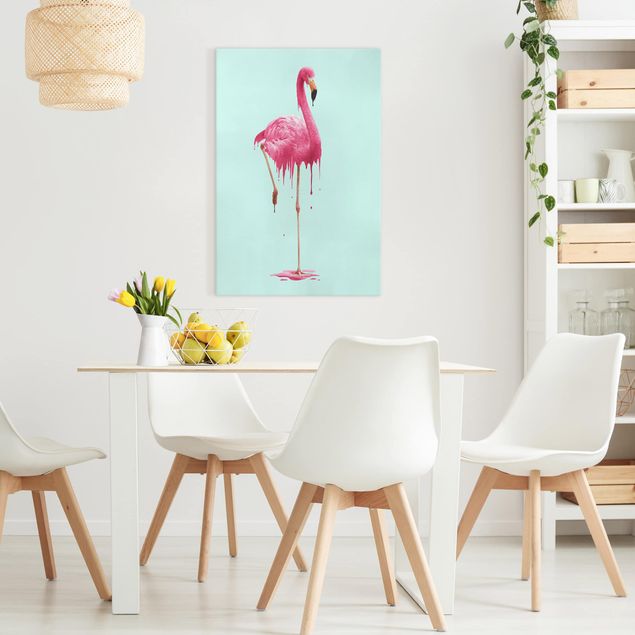 Telas decorativas aves Melting Flamingo