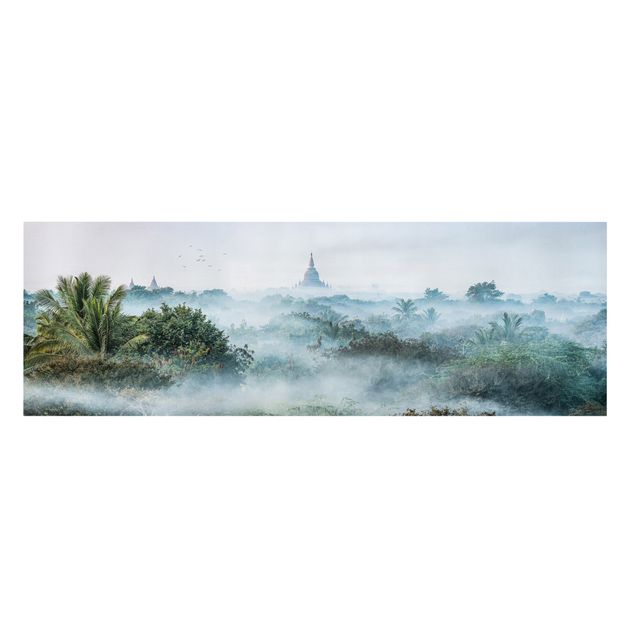 quadro com paisagens Morning Fog Over The Jungle Of Bagan