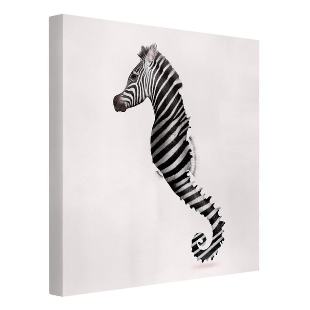 Telas decorativas cavalos Seahorse With Zebra Stripes