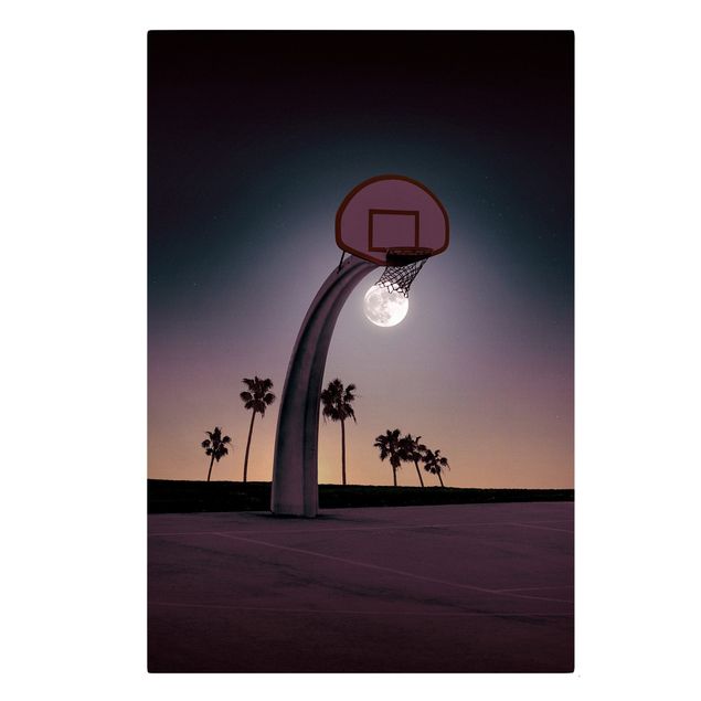 Quadros pretos Basketball With Moon