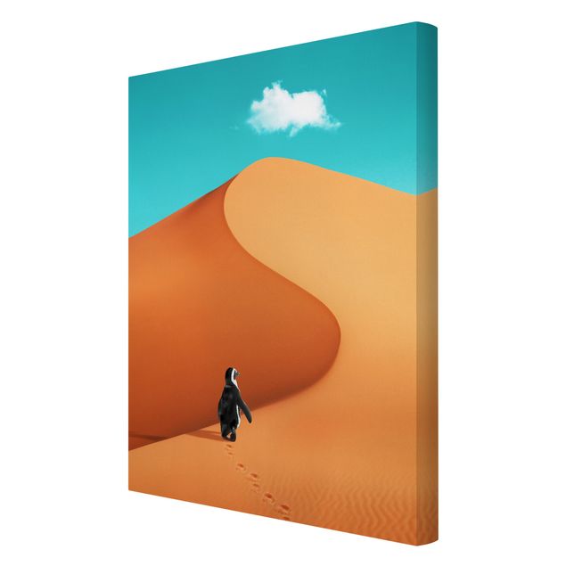 Telas decorativas paisagens Desert With Penguin