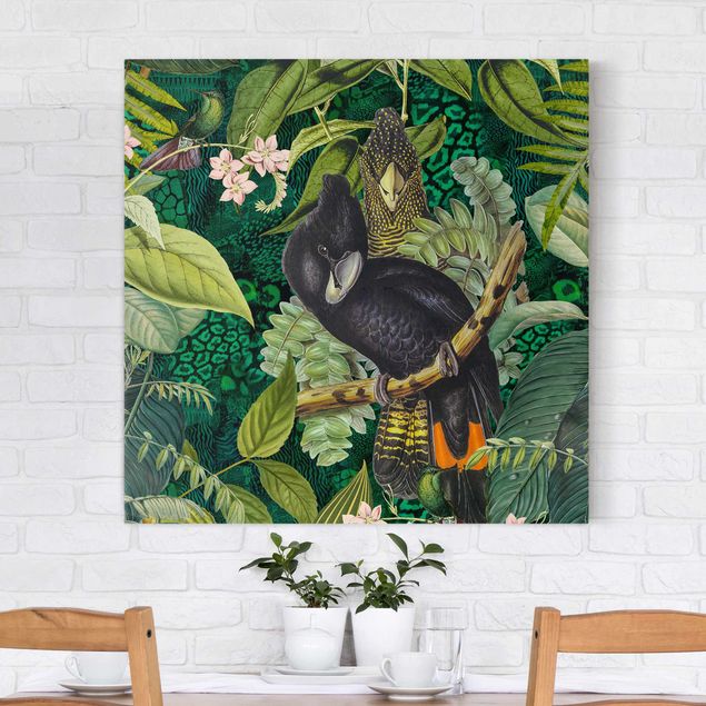 decoraçao cozinha Colourful Collage - Cockatoos In The Jungle