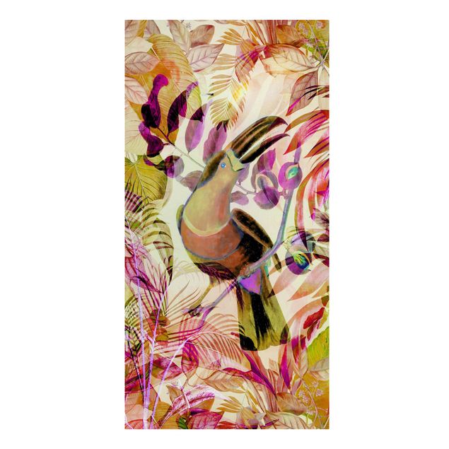 quadros flores Colourful Collage - Toucan