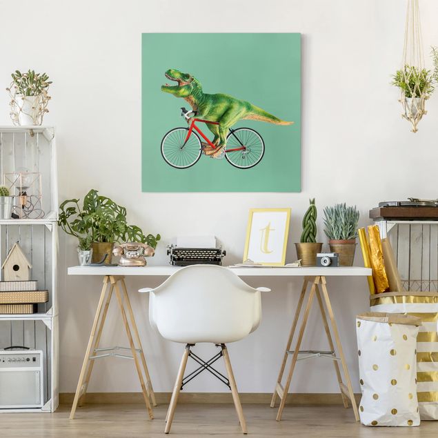 decoração para quartos infantis Dinosaur With Bicycle