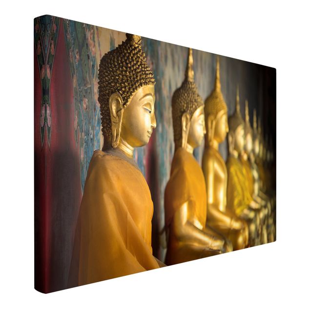 Telas decorativas zen Golden Buddha Statue
