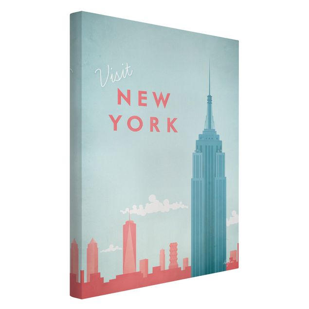 Telas decorativas réplicas de quadros famosos Travel Poster - New York