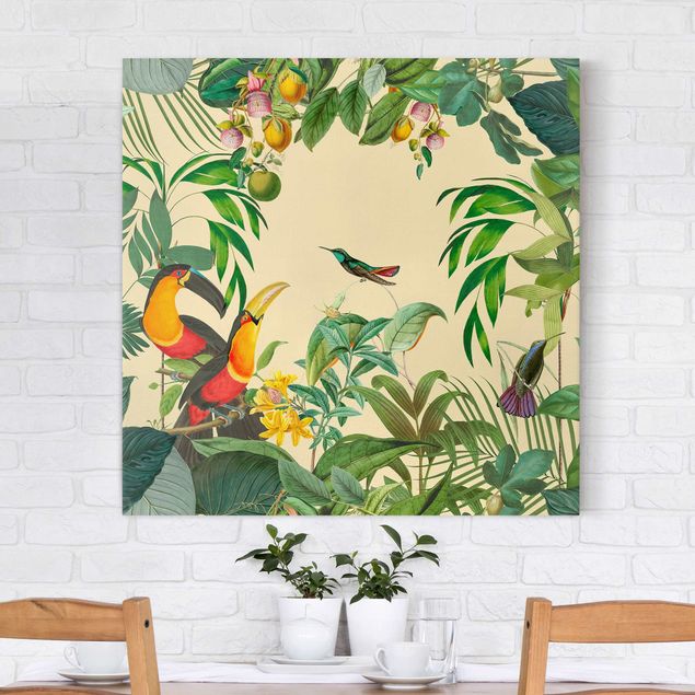 decoraçao cozinha Vintage Collage - Birds In The Jungle