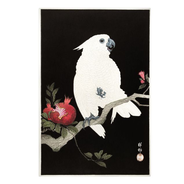 Telas decorativas vintage Asian Vintage Illustration White Cockatoo