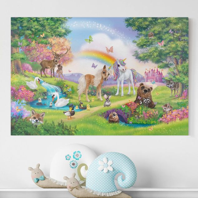 decoração para quartos infantis Enchanted Forest With Unicorn