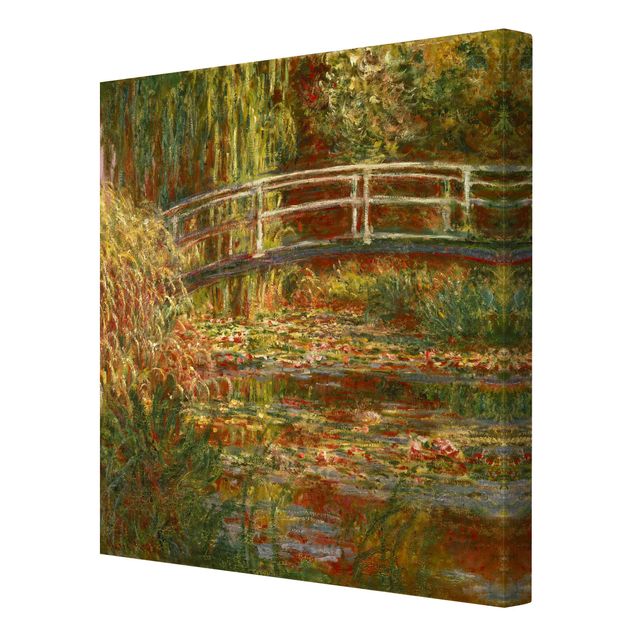 Quadros paisagens Claude Monet - Waterlily Pond And Japanese Bridge (Harmony In Pink)
