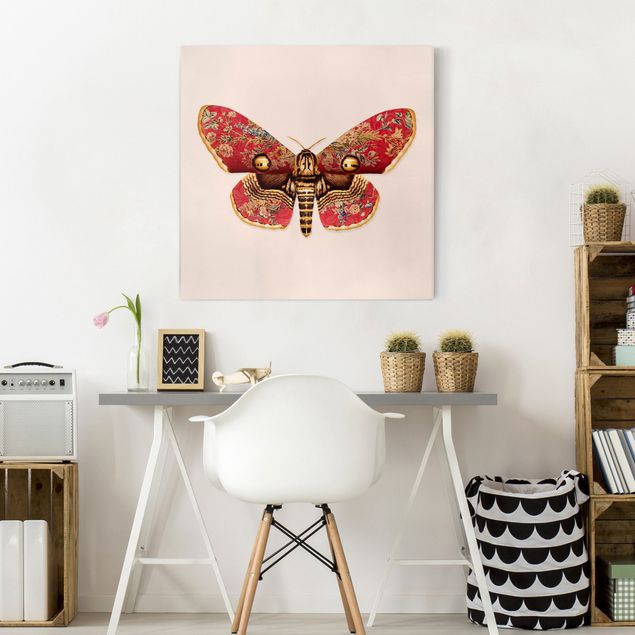 Telas decorativas réplicas de quadros famosos Vintage Moth