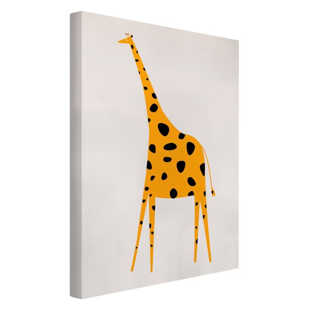 Telas decorativas réplicas de quadros famosos Yellow Giraffe