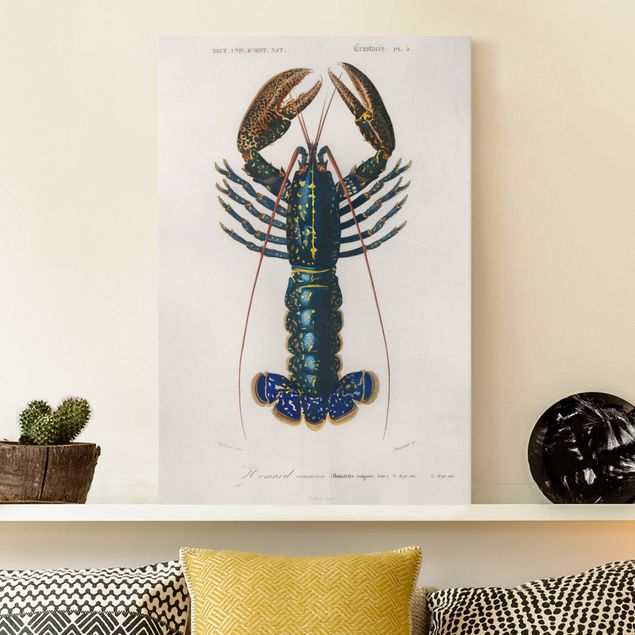 decoraçoes cozinha Vintage Board Blue Lobster