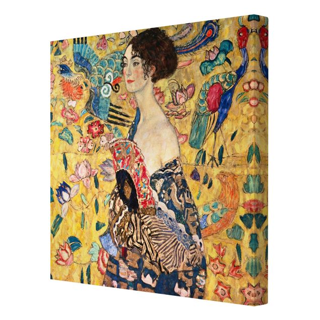 Quadros retratos Gustav Klimt - Lady With Fan