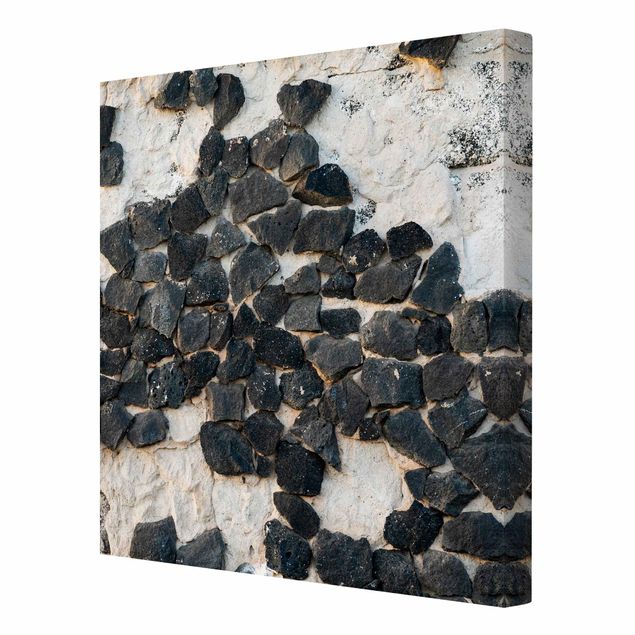 Quadros em cinza Wall With Black Stones