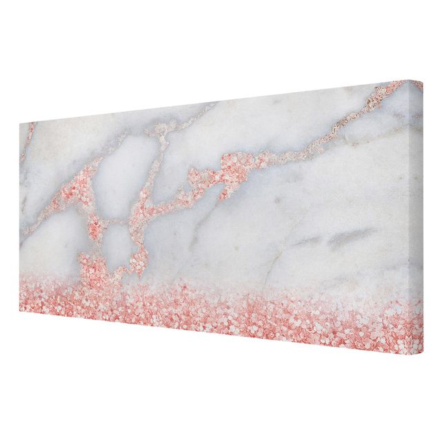 Quadros em cinza Marble Look With Pink Confetti