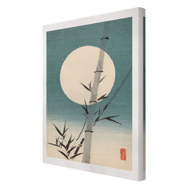 Telas decorativas vintage Japanese Drawing Bamboo And Moon