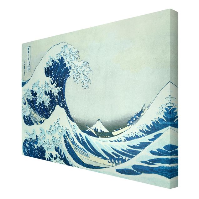 Telas decorativas réplicas de quadros famosos Katsushika Hokusai - The Great Wave At Kanagawa