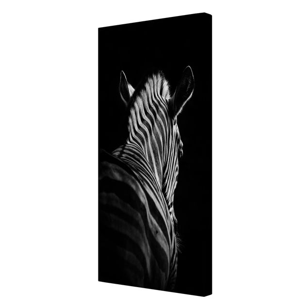 quadros decorativos para sala modernos Dark Zebra Silhouette
