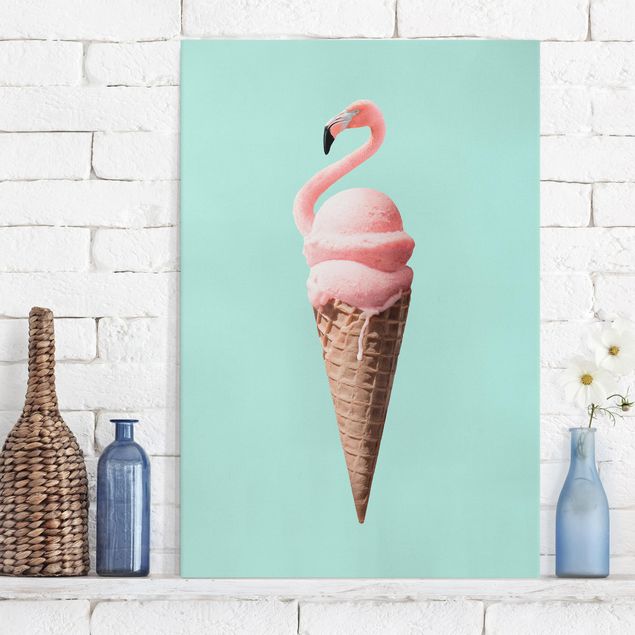 decoraçao cozinha Ice Cream Cone With Flamingo