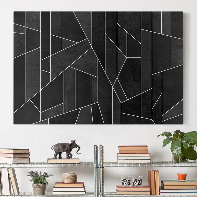 decoraçao para parede de cozinha Black And White Geometric Watercolour
