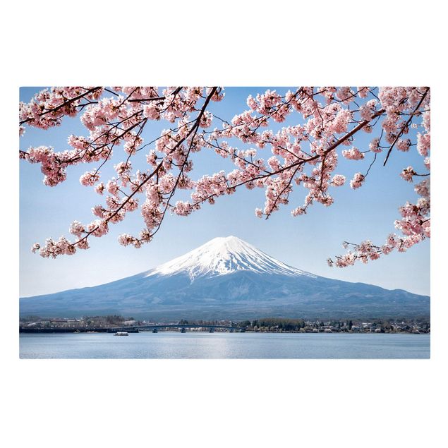 Quadros montanhas Cherry Blossoms With Mt. Fuji