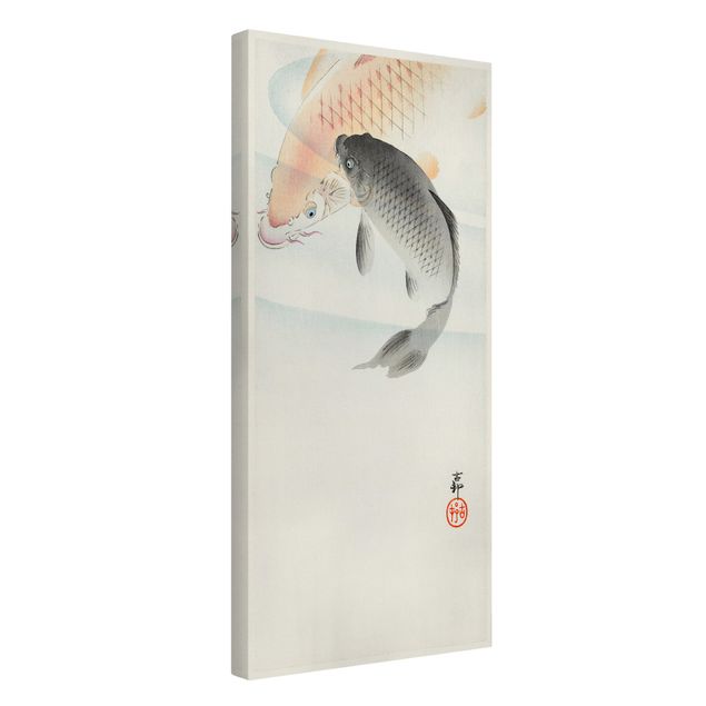 Telas decorativas vintage Vintage Illustration Asian Fish L