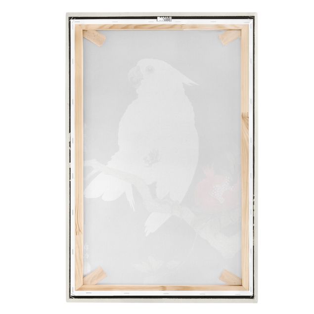 Quadros preto e branco Asian Vintage Illustration White Cockatoo