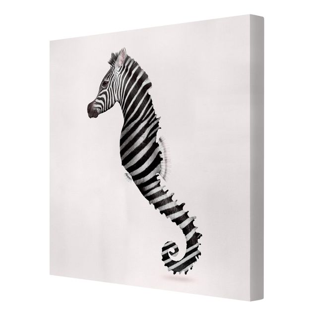 Telas decorativas zebras Seahorse With Zebra Stripes