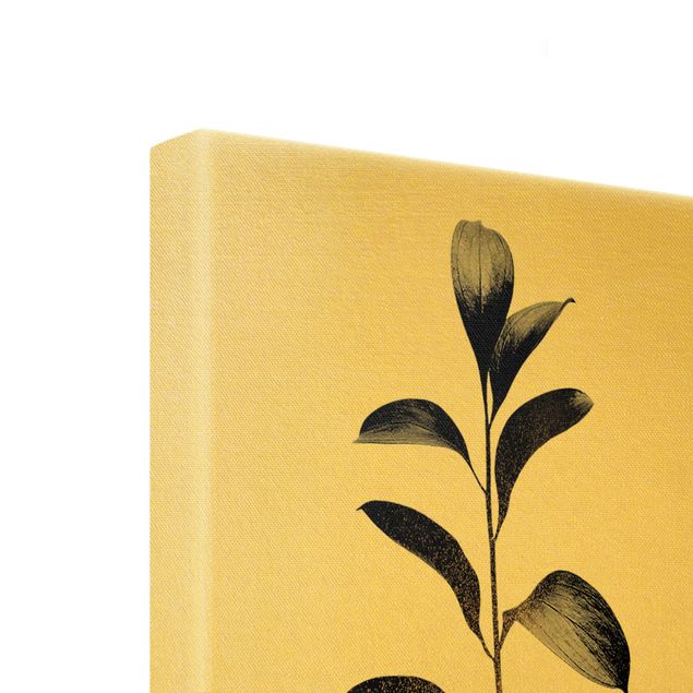 telas decorativas para paredes Graphical Plant World - Gold And Grey