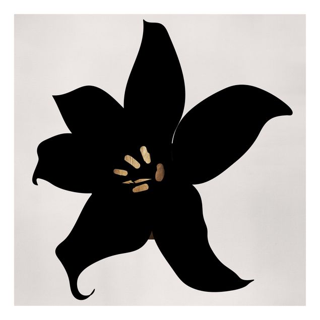 Telas decorativas réplicas de quadros famosos Graphical Plant World - Orchid Black And Gold