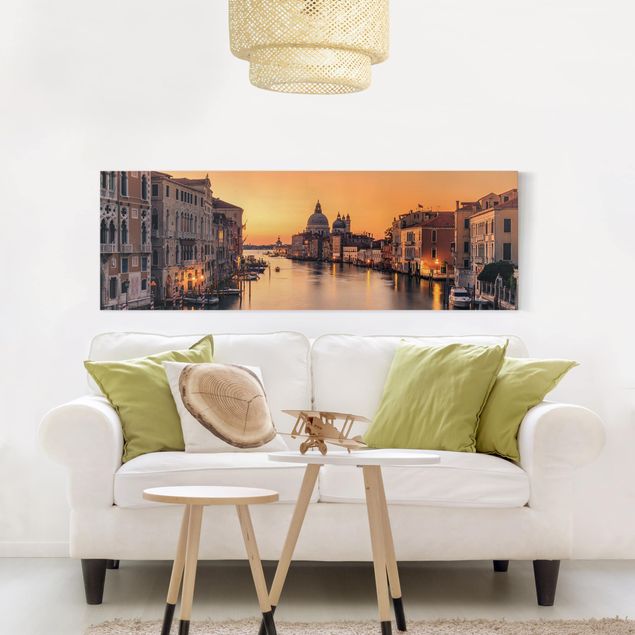 Telas decorativas pôr-do-sol Golden Venice