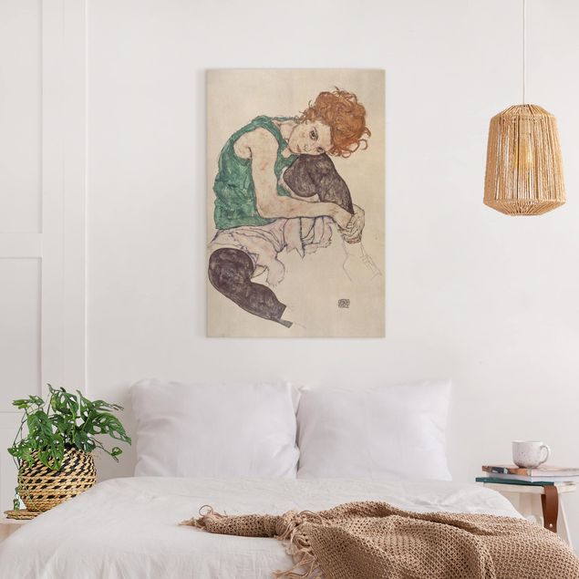 decoraçoes cozinha Egon Schiele - Sitting Woman With A Knee Up