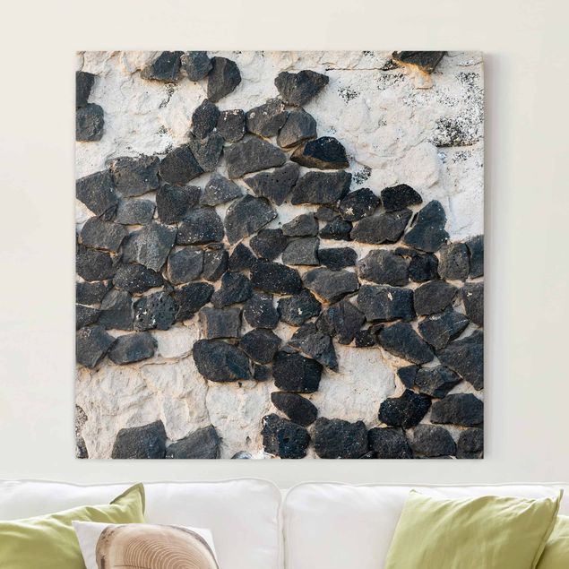 decoraçoes cozinha Wall With Black Stones