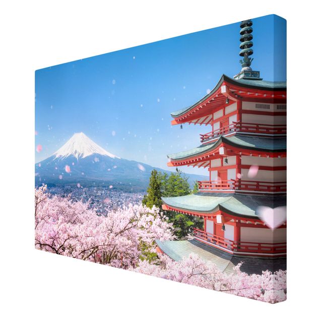 quadro com paisagens Chureito Pagoda And Mt. Fuji