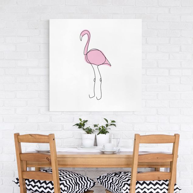 decoração para quartos infantis Flamingo Line Art