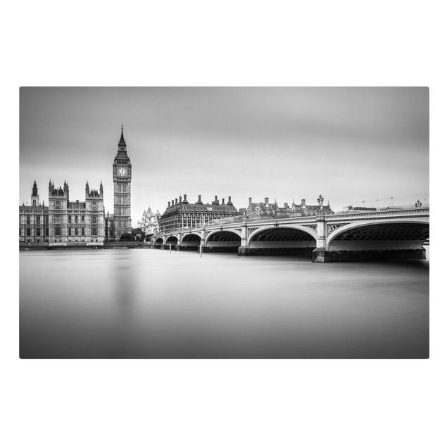Telas decorativas cidades e paisagens urbanas Westminster Bridge And Big Ben