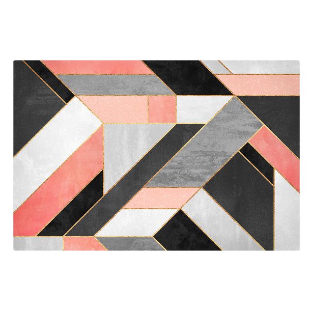 Quadros famosos Geometry Pink And Gold
